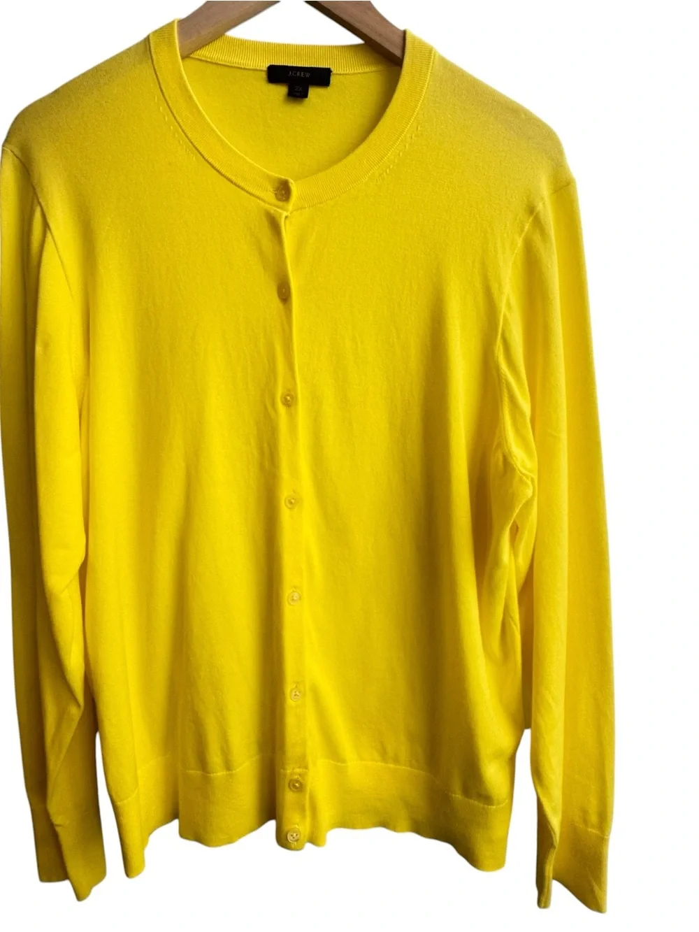 J. Crew Jackie Cotton Blend Cardigan Sweater Yellow 2X E8447